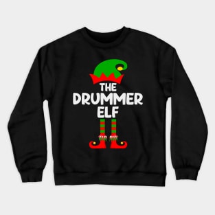 Drummer Elf Matching Family Group Christmas Party Pajama Crewneck Sweatshirt